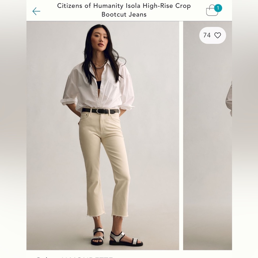 Citizens of Humanity Isola High Rise Crop Bootcut Jeans in Almondette